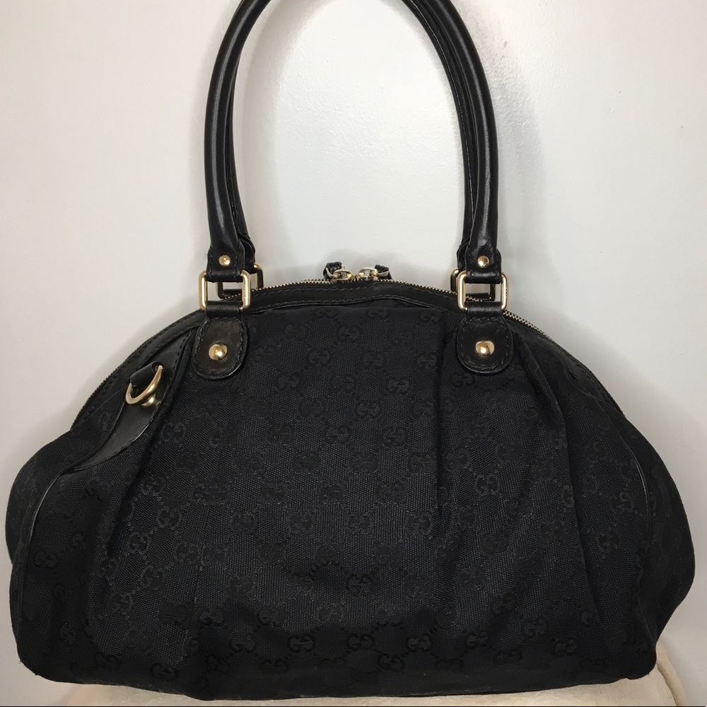 Gucci GG Monogram Black Satchel Bag, Listing #1 - Picture 3 of 8